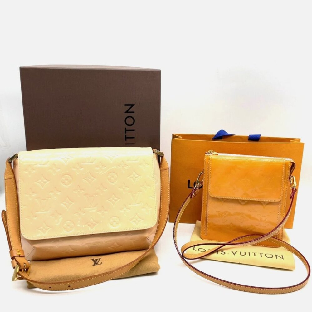 Authentuc Louis Vuitton Vernis Yellow Thompson Street Shoulder Bag